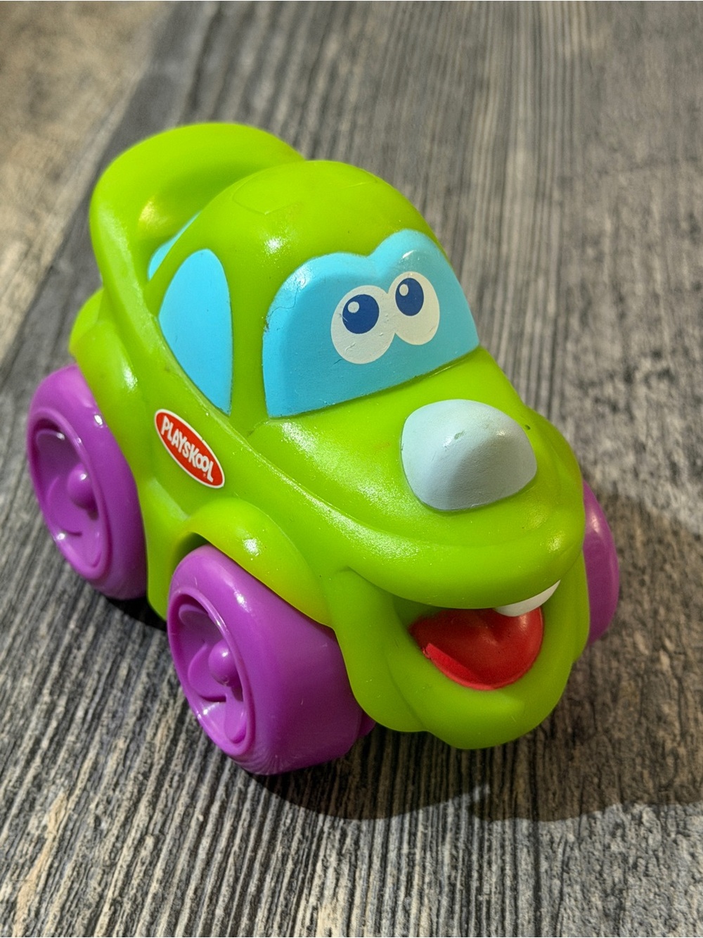 Playskool Wheel Pals Green Car Toy Purple Flower Wheels Toddler Push Vehicle